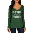 New York Jets Women's Blitz 2 Hit Long Sleeve V-Neck T-Shirt - Green
