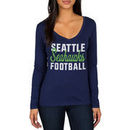 Seattle Seahawks Women's Blitz 2 Hit Long Sleeve V-Neck T-Shirt - Navy