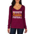Washington Redskins Women's Blitz 2 Hit Long Sleeve V-Neck T-Shirt - Burgundy