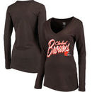 Cleveland Browns Women's Scrimmage 1-Hit V-Neck T-Shirt - Brown