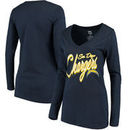 San Diego Chargers Women's Scrimmage 1-Hit V-Neck T-Shirt - Navy