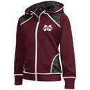 Mississippi State Bulldogs Colosseum Girls Youth Scaled Full Zip Hoodie - Maroon