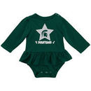 Michigan State Spartans Colosseum Girls Newborn & Infant Day Dreamer Long Sleeve Bodysuit - Green
