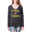 Los Angeles Lakers New Era Women's Distressed Logo Tri-Blend Long Sleeve T-Shirt - Black