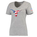 Texas Longhorns Women's Old Glory V-Neck T-Shirt - Heathered Gray