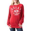 San Francisco 49ers 5th & Ocean by New Era Women's Athletic Tri-Blend Pullover Sweatshirt - Scarlet