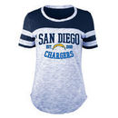 San Diego Chargers New Era Women's Novelty Space Dye Scoop Neck T-Shirt - Navy