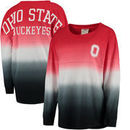 Ohio State Buckeyes Women's Dip Dye Cheer Long Sleeve T-Shirt - Scarlet