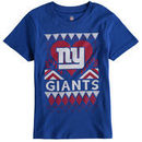 New York Giants Girl's Youth Candy Cane Love T-Shirt - Royal