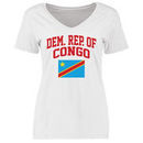 Democratic Republic of the Congo Women's Flag T-Shirt - White