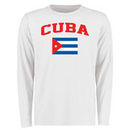 Cuba Flag Long Sleeve T-Shirt - White