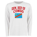 Democratic Republic of the Congo Flag Long Sleeve T-Shirt - White