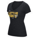 Pittsburgh Penguins CCM Women's Let's Go Pens V-Neck T-Shirt - Black