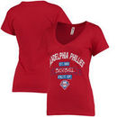 Philadelphia Phillies 5th & Ocean by New Era Women's Baby Jersey V-Neck T-Shirt - Red -