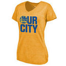 Golden State Warriors Women's Hometown Collection Our City Tri-Blend T-Shirt - Gold
