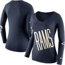 Los Angeles Rams Nike Women's Champ Drive 2 Long Sleeve T-Shirt - Navy
