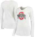 Ohio State Buckeyes Juniors Team Leader Stripe Long Sleeve T-Shirt - White