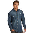 North Carolina Tar Heels Antigua Dark Chambray Long Sleeve Button-Up Shirt - Blue