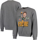 Brett Favre Green Bay Packers Mitchell & Ness Super Bowl MVP Caricature Crew Sweatshirt - Heathered Gray