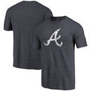 Atlanta Braves Distressed Team Tri-Blend T-Shirt - Heathered Navy