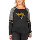 Jacksonville Jaguars Soft as a Grape Women's Plus Size Mix Fabric Long Sleeve T-Shirt - Black
