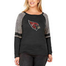 Arizona Cardinals Soft as a Grape Women's Plus Size Mix Fabric Long Sleeve T-Shirt - Black