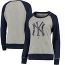 New York Yankees Majestic Women's Everything & More Pullover Sweatshirt - Gray/Navy