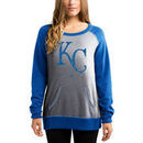 Kansas City Royals Majestic Women's Everything & More Pullover Sweatshirt - Gray/Royal