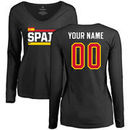 Spain Women's Personalized Name & Number Long Sleeve T-Shirt - Black