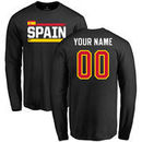 Spain Personalized Name & Number Long Sleeve T-Shirt - Black