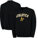 Oakland Athletics Stitches Long Sleeve Pullover Sweatshirt - Black