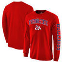 Fresno State Bulldogs Fanatics Branded Distressed Arch Over Logo Long Sleeve Hit T-Shirt - Red