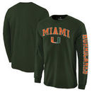 Miami Hurricanes Fanatics Branded Distressed Arch Over Logo Long Sleeve Hit T-Shirt - Green