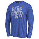 Los Angeles Dodgers Hometown Collection Blue Crew Long Sleeve Tri-Blend T-Shirt - Royal