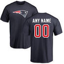 New England Patriots NFL Pro Line Any Name & Number Logo Personalized T-Shirt - Navy