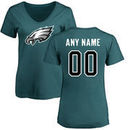 Philadelphia Eagles NFL Pro Line Women's Any Name & Number Logo Personalized T-Shirt - Green