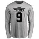 Justin Tucker Player Issued Long Sleeve T-Shirt - Ash