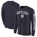 Butler Bulldogs Fanatics Branded Distressed Arch Over Logo Long Sleeve Hit T-Shirt - Navy