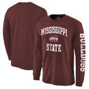 Mississippi State Bulldogs Fanatics Branded Distressed Arch Over Logo Long Sleeve Hit T-Shirt - Maroon