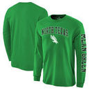 North Texas Mean Green Fanatics Branded Distressed Arch Over Logo Long Sleeve Hit T-Shirt - Kelly Green