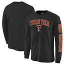 Texas Tech Red Raiders Fanatics Branded Distressed Arch Over Logo Long Sleeve Hit T-Shirt - Black