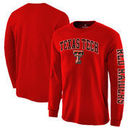 Texas Tech Red Raiders Fanatics Branded Distressed Arch Over Logo Long Sleeve Hit T-Shirt - Red