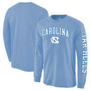 North Carolina Tar Heels Fanatics Branded Distressed Arch Over Logo Long Sleeve Hit T-Shirt - Light Blue