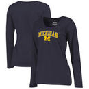 Michigan Wolverines Women's Campus Long Sleeve T-Shirt - Navy