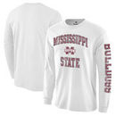 Mississippi State Bulldogs Fanatics Branded Distressed Arch Over Logo Long Sleeve Hit T-Shirt - White