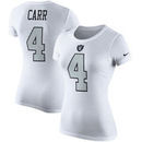 Derek Carr Oakland Raiders Nike Women's Player Pride Color Rush Name & Number T-Shirt - White