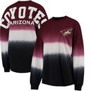 Arizona Coyotes Fanatics Branded Women's Ombre Spirit Jersey Long Sleeve Oversized T-Shirt - Garnet/Black