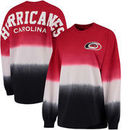 Carolina Hurricanes Fanatics Branded Women's Ombre Spirit Jersey Long Sleeve Oversized T-Shirt - Red/Black