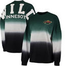 Minnesota Wild Fanatics Branded Women's Ombre Spirit Jersey Long Sleeve Oversized T-Shirt - Green/Black