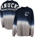 Vancouver Canucks Fanatics Branded Women's Ombre Spirit Jersey Long Sleeve Oversized T-Shirt - Blue/Gray
